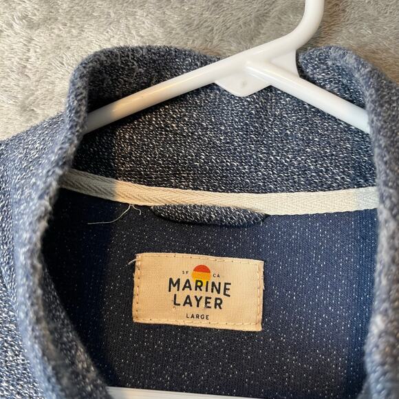 Marine Layer Clayton Pullover in‎ Light Blue Heather Size Large - Picture 7 of 7